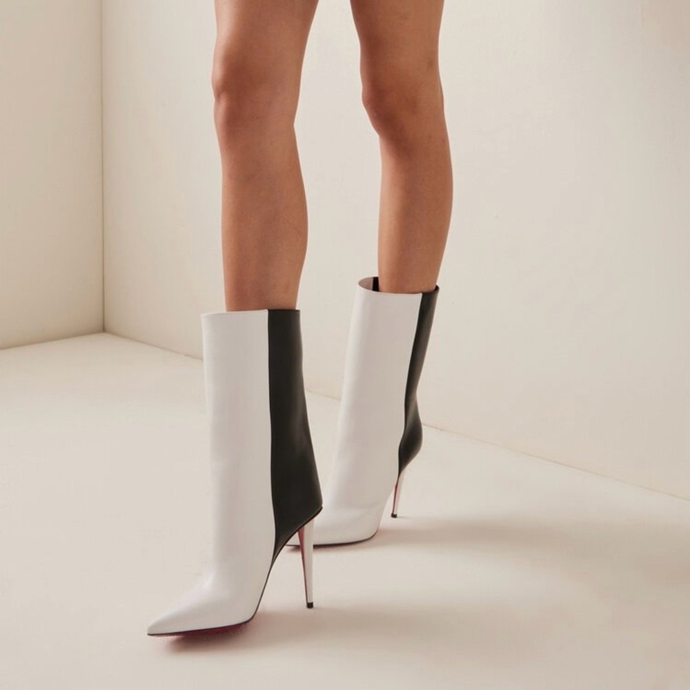 NIB Christian Louboutin Astrilarge Black and White Boots 41